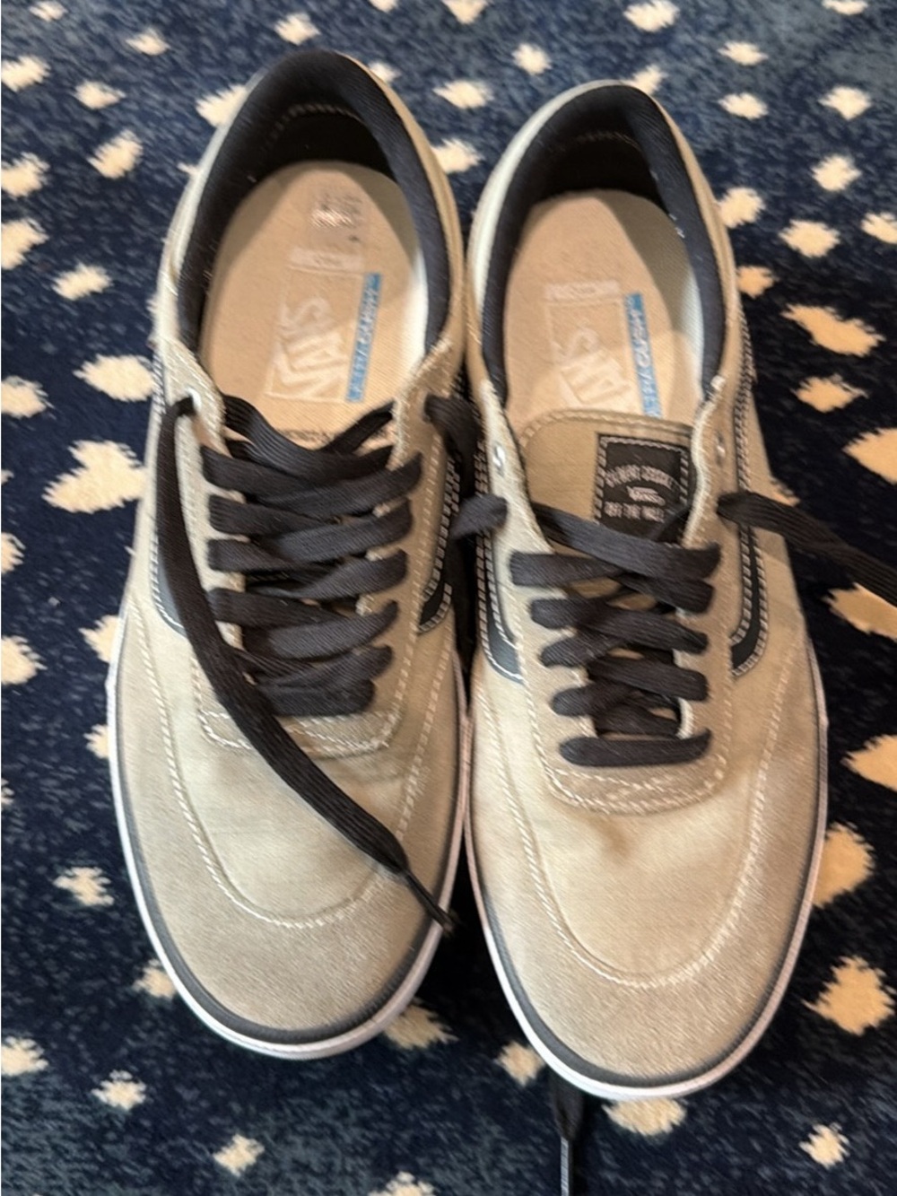 Vans Men's Suede Skate Sneakers - Beige/Olive green